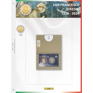 Foglio 2 Euro Italia 2026 San Francesco in folder Abafil
