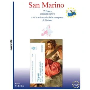 Inserto 2 Euro commemorativo San Marino in folder Tiziano 2026 Master Phil