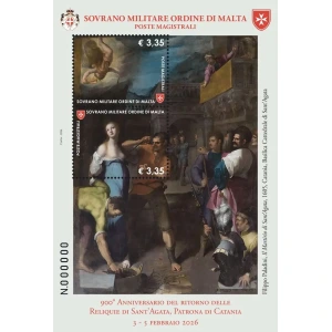2026 900° Anniversario del ritorno delle Reliquie di Sant Agata Patrona di Catania 1 BF S.M.O.M. SMOM