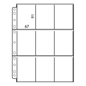 Fogli trasparenti a 9 tasche da 67x91 mm per carte collezionabili 25 pz. Lindner 1