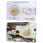 2026 2 Euro Ferrovie Statali Belghe SNCB FDC in coin card versione olandese Belgio fronte e retro
