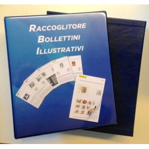 Cartella a 4 anelli BOLLETTINI ILLUSTRATIVI con custodia in cartoncino e 20 fogli Blu Abafil