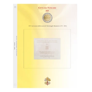 Foglio ALBUM 2 Euro VATICANO in folder 2025 Michelangelo Buonarroti Abafil