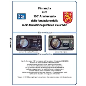 Inserto 2 Euro commemorativo Finlandia Radio televisione pubblica Yleisradio in coin card 2026 Master Phil