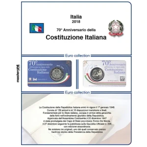 Inserto 2 Euro commemorativo Italia in coin card 70° Costituzione Italiana 2018 Master Phil