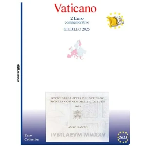 Inserto 2 Euro commemorativo Vaticano in folder Giubileo 2025 Master Phil