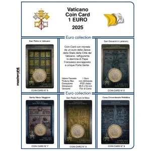 Inserto COIN CARD straordinaria n. 5 6 7 8 e 9 VATICANO 2025 1 Euro Master Phil