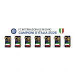 2026 Inter campione d Italia 1 striscia verticale con bordo di foglio Italia