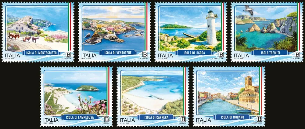 2026 Serie turistica dedicata alle isole minori 7 v. Italia 2026 Serie turistica dedicata alle isole minori 7 v. Italia