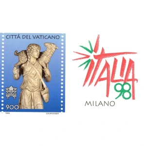 1998 Esposizione Italia 98 Giornata dell Arte 1 v. da libretto con bandella Italia 98 Vaticano