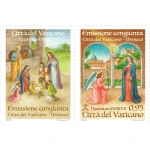 2017 Natale 2 v. in coppia orizzontale e da libretto E.C. di Vaticano con Monaco Vaticano 2