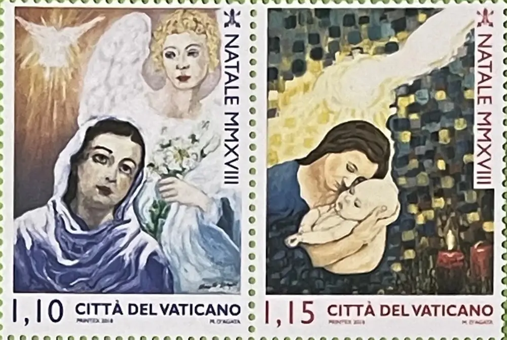 2018 Natale 2 v. in coppia orizzontale da libretto Vaticano 1 2018 Natale 2 v. in coppia orizzontale da libretto Vaticano 1