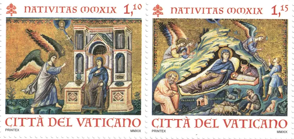 2019 Natale 2 v. in coppia orizzontale da libretto Vaticano 1 2019 Natale 2 v. in coppia orizzontale da libretto Vaticano 1