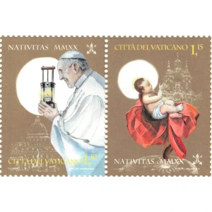 2020 Natale 2 v. in coppia orizzontale da libretto Vaticano 1