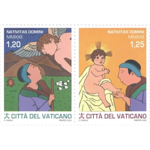 2022 Natale 2 v. in coppia orizzontale da libretto Vaticano 1