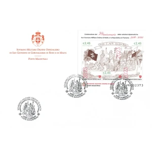 2023 75° delle relazioni diplomatiche tra SMOM e Repubblica di Panama 1 busta FDC E.C. di SMOM con Panama S.M.O.M. SMOM