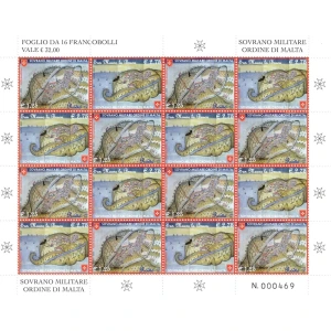 2023 Le antiche Commende di Rodio e di San Mauro la Bruca 1 minifoglio da 8 coppie orizzontali alternate S.M.O.M. SMOM