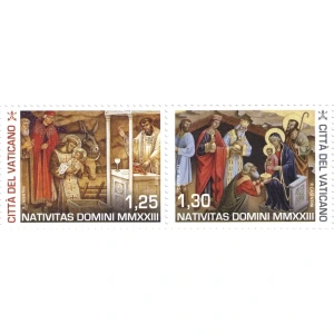 2023 Natale 2 v. in coppia orizzontale da libretto Vaticano 1