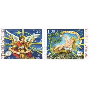 2024 Natale 2 v. in coppia orizzontale da libretto Vaticano 1