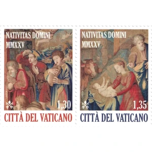 2025 Natale 2 v. in coppia orizzontale da libretto Vaticano 1