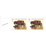 1997 Carrozze e auto Pontificie 4 coppie orizzontali con bandella da libretto Vaticano 2