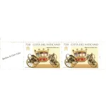 1997 Carrozze e auto Pontificie 4 coppie orizzontali con bandella da libretto Vaticano 4