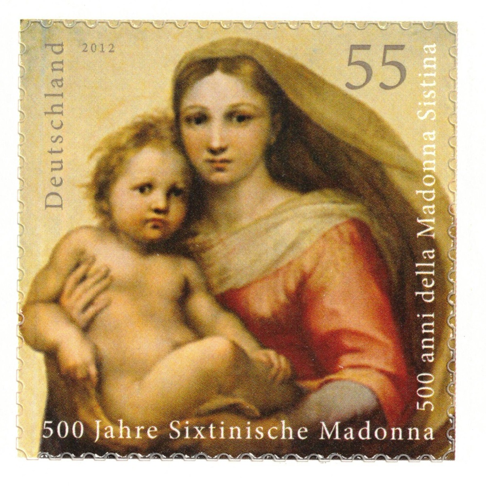 2012 500° della Madonna di Foligno 1 v. da libretto E.C. di Germania con Vaticano Germania 2012 500° della Madonna di Foligno 1 v. da libretto E.C. di Germania con Vaticano Germania