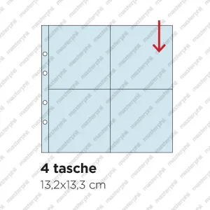 Inserti trasparenti a 4 tasche grandi verticali per I SANTINI MAXI