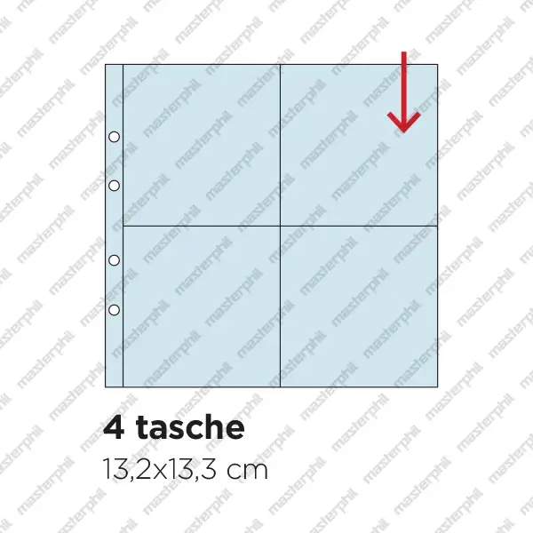 Inserti trasparenti a 4 tasche grandi verticali per I SANTINI MAXI Inserti trasparenti a 4 tasche grandi verticali per I SANTINI MAXI