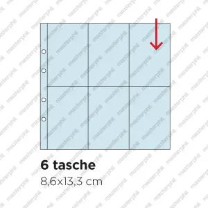 Inserti trasparenti a 6 tasche verticali per I SANTINI MAXI