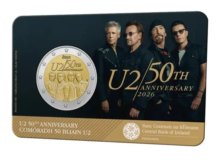 2026 2 Euro 50° del gruppo rock U2 FDC in coin card Irlanda 1 2026 2 Euro 50° del gruppo rock U2 FDC in coin card Irlanda 1