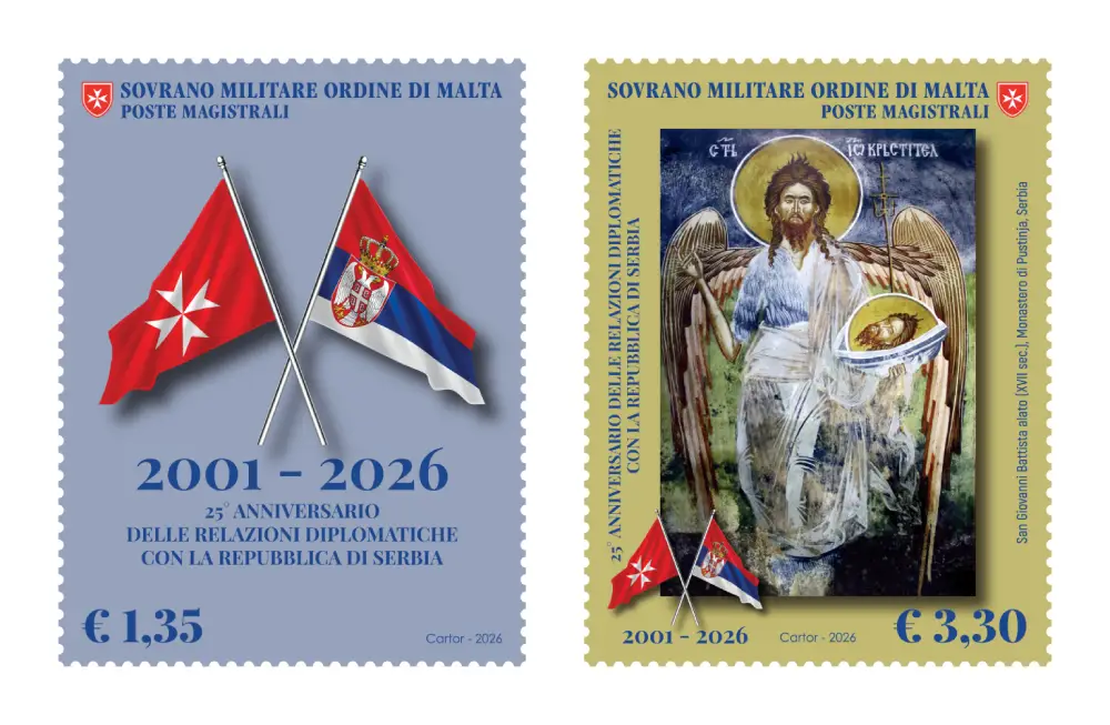 2026 25° delle relazioni diplomatiche tra il Sovrano Militare Ordine di Malta e la Repubblica di Serbia 2 v. S.M.O.M. SMOM 2026 25° delle relazioni diplomatiche tra il Sovrano Militare Ordine di Malta e la Repubblica di Serbia 2 v. S.M.O.M. SMOM