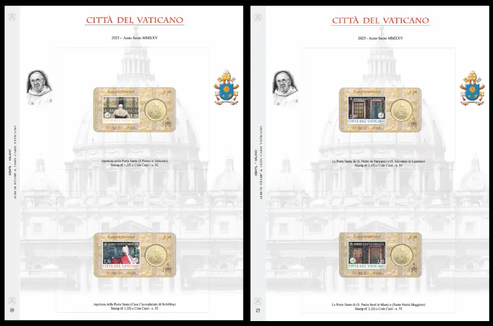 Fogli Stamp e Coin Card Vaticano 2025 Pontificato MMXXV Abafil Fogli Stamp e Coin Card Vaticano 2025 Pontificato MMXXV Abafil
