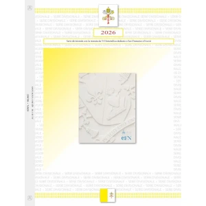 Foglio SERIE DIVISIONALE VATICANO 2026 con 5 Euro bimetallico Abafil