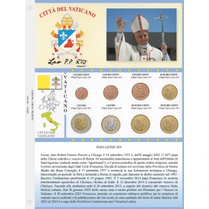 Foglio generico EURO MONEY per 1 serie Euro Vaticano Papa Leone XIV Abafil