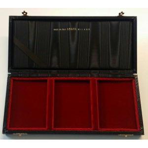 ABAFIL - ASTUCCIO PER SLABS a 3 caselle in velluto rosso - Nero