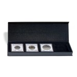LEUCHTTURM - Astuccio AIRBOX in cartoncino a 4 caselle quadrate da 50 mm - Nero
