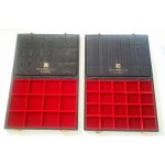 ABAFIL - Astuccio MIGNONCOVER con ripiano in velluto rosso a 12 caselle da 45 mm - Nero