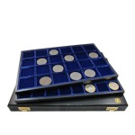 ABAFIL - Astuccio MINIDIPLOMAT con 2 ripiani Standard in velluto blu Linea Classica a scelta - Nero
