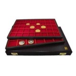 ABAFIL - Astuccio MINIDIPLOMAT con 2 ripiani Standard in velluto rosso Linea Classica a scelta - Nero