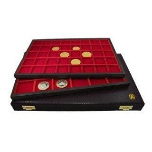 ABAFIL - Astuccio MINIDIPLOMAT con 2 ripiani Standard in velluto rosso Linea Classica a scelta - Nero