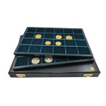 ABAFIL - Astuccio MINIDIPLOMAT con 2 ripiani Standard in velluto verde Linea Classica a scelta - Nero