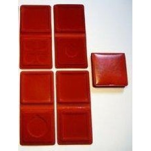ABAFIL - Astuccio MONEYFLOC in floccato rosso a 1 casella rotonda da 22 mm - 1 pz.