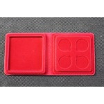 ABAFIL - Astuccio MONEYFLOC in floccato rosso a 1 casella rotonda da 22 mm - 1 pz.