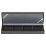 LINDNER - Astuccio NERA CASSETTA S a 4 caselle quadrate da 52 mm - Nero