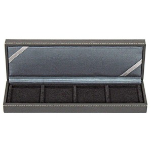 LINDNER - Astuccio NERA CASSETTA S a 4 caselle quadrate da 52 mm - Nero