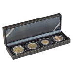 LINDNER - Astuccio NERA CASSETTA S a 4 caselle quadrate da 52 mm - Nero
