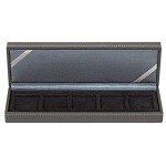 LINDNER - Astuccio NERA CASSETTA S a 5 caselle quadrate da 40 mm - Nero