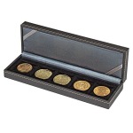 LINDNER - Astuccio NERA CASSETTA S a 5 caselle quadrate da 40 mm - Nero