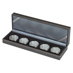 LINDNER - Astuccio NERA CASSETTA S a 5 caselle quadrate da 40 mm - Nero